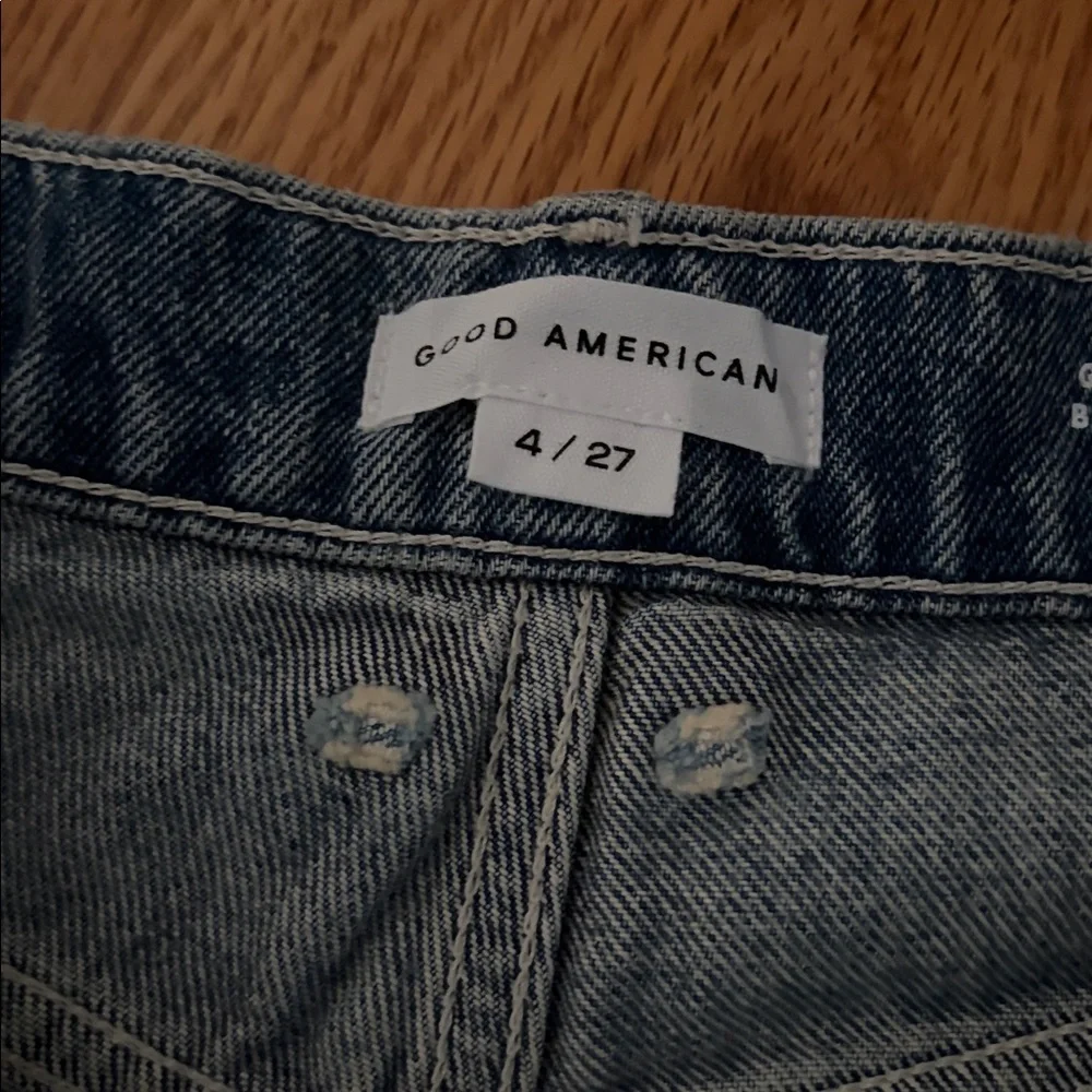 Good American Baggy Distressed Denim Shorts